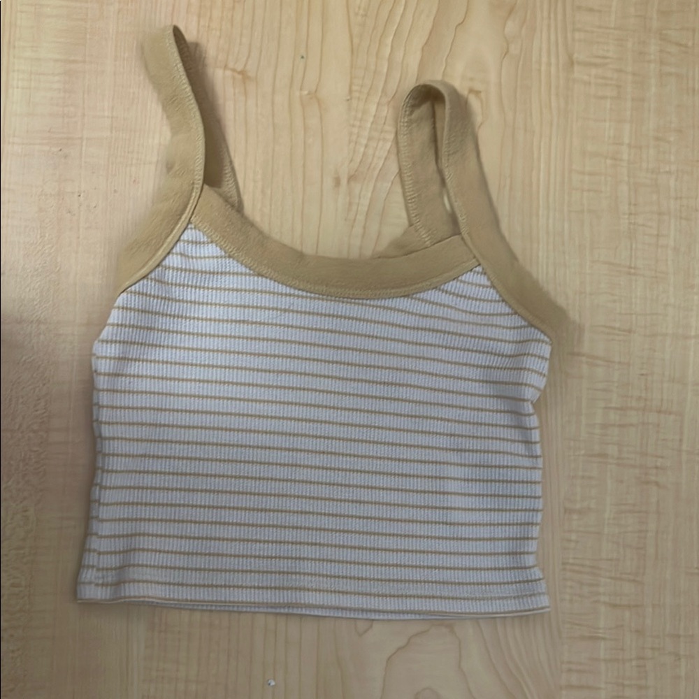 Striped Tan and Cream Women's Top👍🏿😃